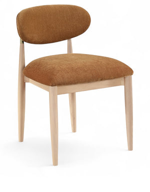 Meridian Furniture Riccio Cognac Polyester Dining Chair with Ash Wood Frame and Brushed Brass Accents 11021Cognac-SC