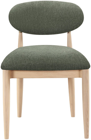 Meridian Furniture Riccio Olive Polyester Dining Chair with Ash Wood Frame and Brass Accent Hardware 11021Olive-SC