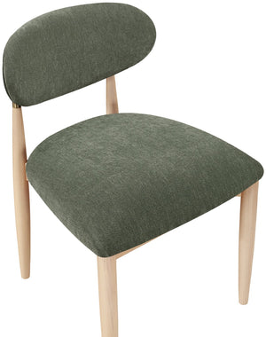 Meridian Furniture Riccio Olive Polyester Dining Chair with Ash Wood Frame and Brass Accent Hardware 11021Olive-SC