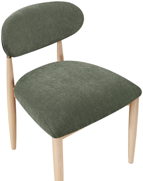 Meridian Furniture Riccio Olive Polyester Dining Chair with Ash Wood Frame and Brass Accent Hardware 11021Olive-SC