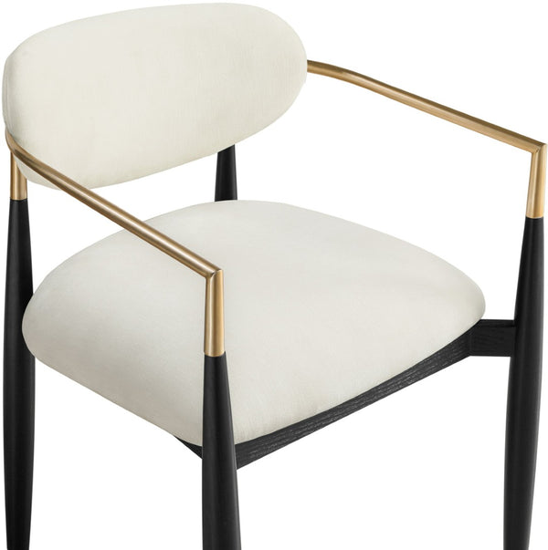 Meridian Furniture Riccio Beige Polyester Arm Chair with Black Ash Frame and Brushed Brass Accents 11022Beige-AC