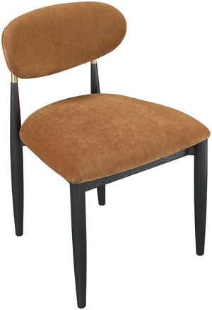 Meridian Furniture Riccio Cognac Polyester Dining Chair with Ash Frame and Brushed Brass Accents 11022Cognac-SC