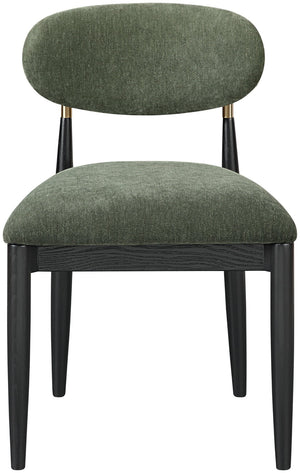Meridian Furniture Riccio Olive Performance Fabric Dining Chair with Black Ash Frame and Brass Accents 11022Olive-SC