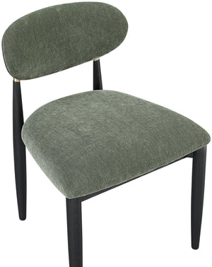 Meridian Furniture Riccio Olive Performance Fabric Dining Chair with Black Ash Frame and Brass Accents 11022Olive-SC