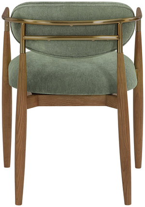 Meridian Furniture Riccio Olive Performance Fabric Arm Chair with Ash Wood Frame and Brass Accents 11023Olive-AC