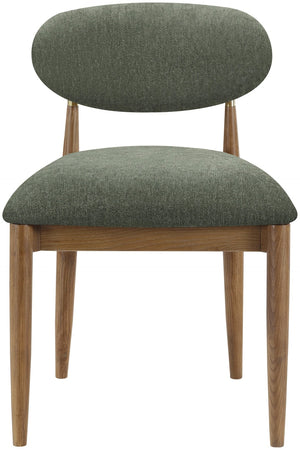 Meridian Furniture Riccio Performance Fabric Dining Chair Ash Wood Frame with Brass Accent Details 11023Olive-SC