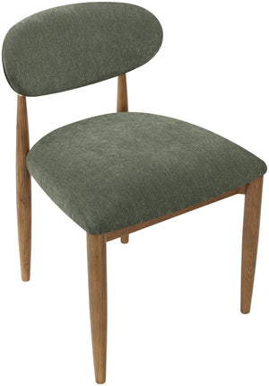 Meridian Furniture Riccio Performance Fabric Dining Chair Ash Wood Frame with Brass Accent Details 11023Olive-SC