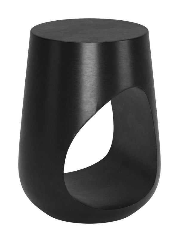 Zuo Modern Tilk Sculptural Mango Wood Accent Table Bold Black Finish for Modern Living Spaces 110243