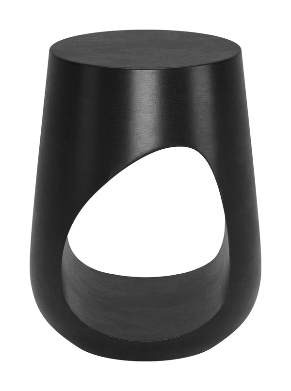Tilk Sculptural Mango Wood Accent Table Bold Black Finish for Modern Living Spaces