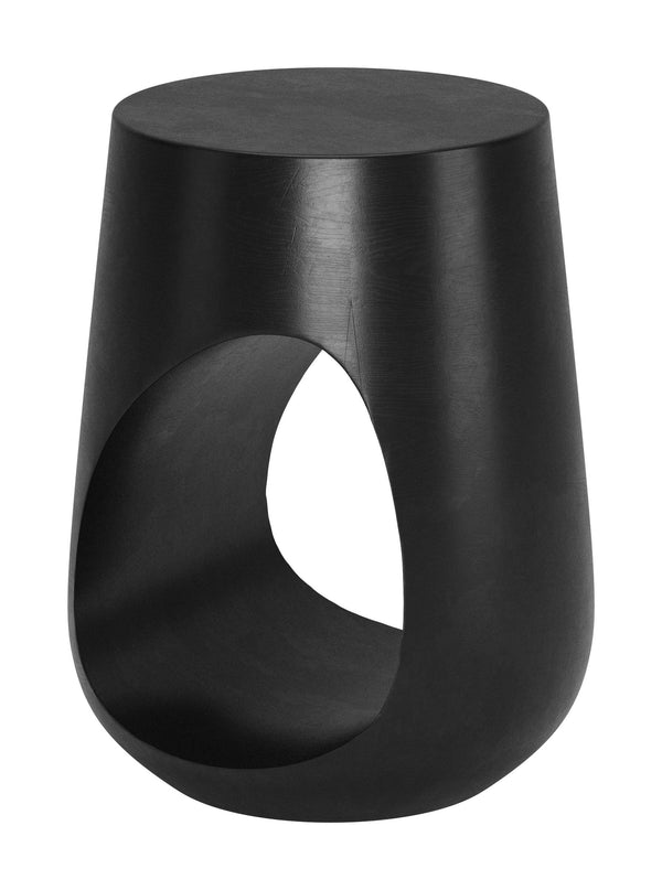 Tilk Sculptural Mango Wood Accent Table Bold Black Finish for Modern Living Spaces