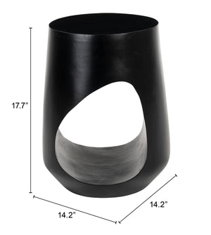 Tilk Sculptural Mango Wood Accent Table Bold Black Finish for Modern Living Spaces