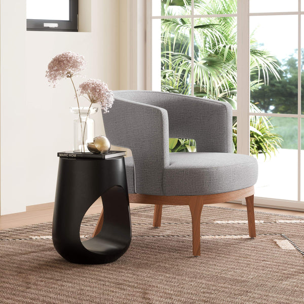 Tilk Sculptural Mango Wood Accent Table Bold Black Finish for Modern Living Spaces