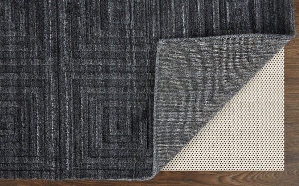 Feizy Rugs Redford Handwoven Geometric Rug Collection - Stylish, Durable, And Artisan Crafted For Modern Homes Gray,Black Viscose,Wool Red8670fchl000p00