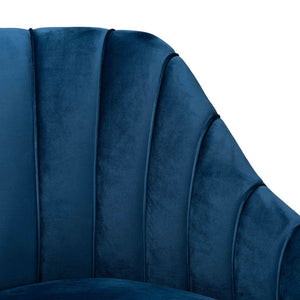 Baxton Studio Baxton Kailyn Luxe Navy Blue Velvet Chaise with Gold Legs - Glamorous Comfort for Modern Spaces TSF-6720-Navy Blue Velvet/Gold-Chaise