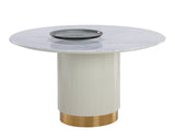 Paloma Dining Table - Round - White Marble - 54" 110253 Sunpan