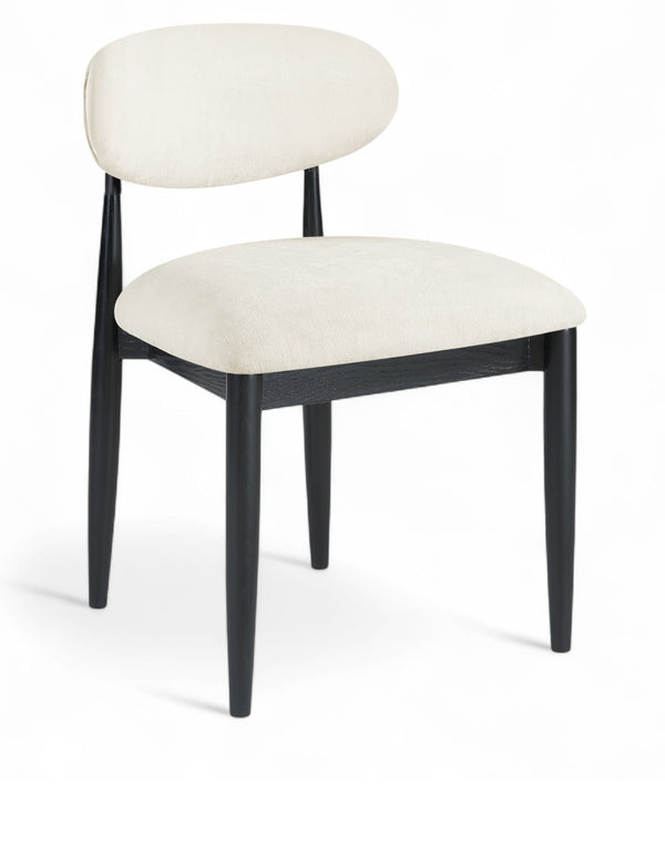 Meridian Furniture Riccio Performance Fabric Dining Chair with Ash Wood and Matte Black Iron Base 11025Beige-SC