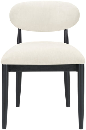 Meridian Furniture Riccio Performance Fabric Dining Chair with Ash Wood and Matte Black Iron Base 11025Beige-SC