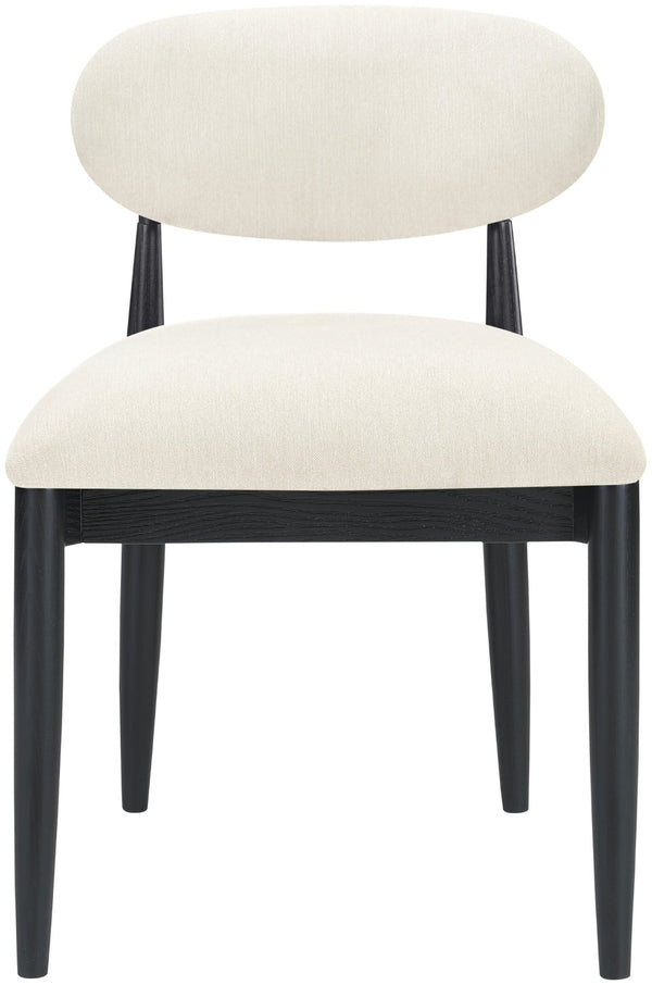 Meridian Furniture Riccio Performance Fabric Dining Chair with Ash Wood and Matte Black Iron Base 11025Beige-SC