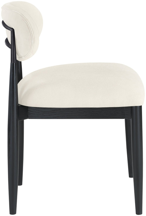 Meridian Furniture Riccio Performance Fabric Dining Chair with Ash Wood and Matte Black Iron Base 11025Beige-SC