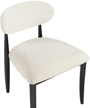 Meridian Furniture Riccio Performance Fabric Dining Chair with Ash Wood and Matte Black Iron Base 11025Beige-SC