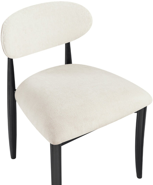 Meridian Furniture Riccio Performance Fabric Dining Chair with Ash Wood and Matte Black Iron Base 11025Beige-SC