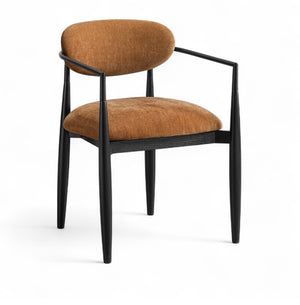 Meridian Furniture Riccio Cognac Polyester Arm Chair with Ash Wood Frame for Modern Dining Rooms 11025Cognac-AC