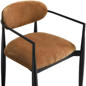Meridian Furniture Riccio Cognac Polyester Arm Chair with Ash Wood Frame for Modern Dining Rooms 11025Cognac-AC