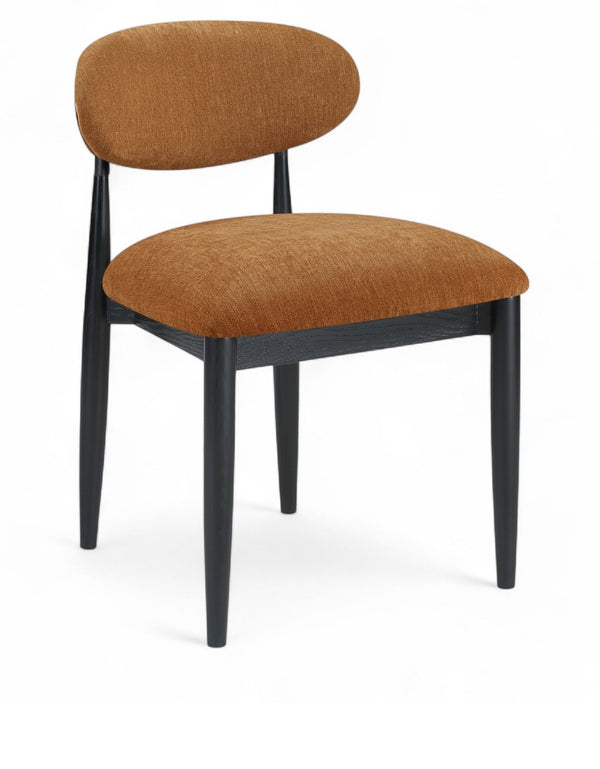 Meridian Furniture Riccio Cognac Polyester Dining Chair with Matte Black Ash Frame for Modern Spaces 11025Cognac-SC