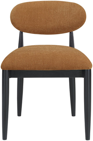 Meridian Furniture Riccio Cognac Polyester Dining Chair with Matte Black Ash Frame for Modern Spaces 11025Cognac-SC