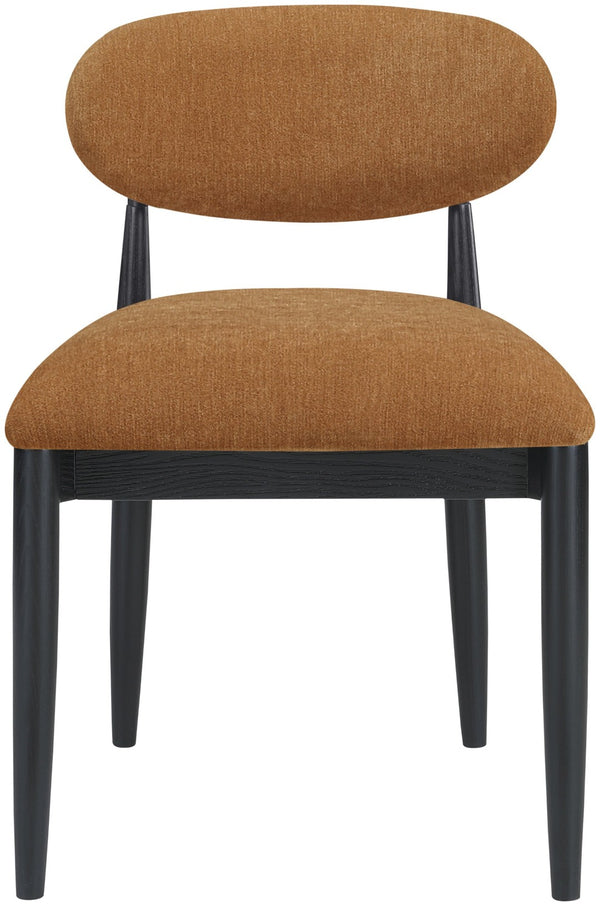 Meridian Furniture Riccio Cognac Polyester Dining Chair with Matte Black Ash Frame for Modern Spaces 11025Cognac-SC