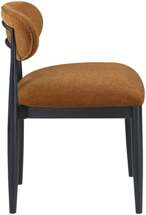 Meridian Furniture Riccio Cognac Polyester Dining Chair with Matte Black Ash Frame for Modern Spaces 11025Cognac-SC