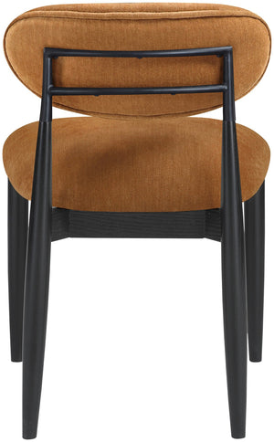 Meridian Furniture Riccio Cognac Polyester Dining Chair with Matte Black Ash Frame for Modern Spaces 11025Cognac-SC