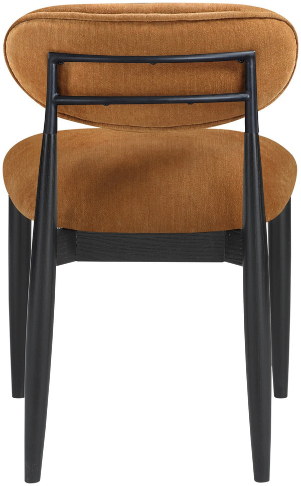 Meridian Furniture Riccio Cognac Polyester Dining Chair with Matte Black Ash Frame for Modern Spaces 11025Cognac-SC