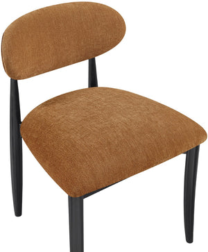 Meridian Furniture Riccio Cognac Polyester Dining Chair with Matte Black Ash Frame for Modern Spaces 11025Cognac-SC