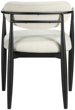 Meridian Furniture Riccio Performance Fabric Arm Chair with Ash Wood Frame for Modern Dining Rooms 11025Cream-AC
