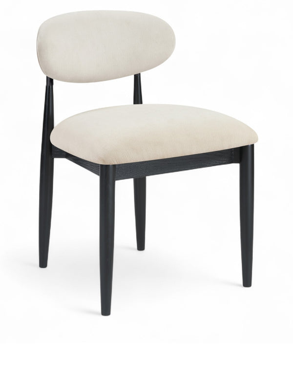 Meridian Furniture Riccio Performance Upholstered Dining Chair Solid Ash Frame Matte Black Accents 11025Cream-SC