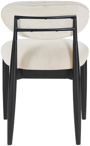 Meridian Furniture Riccio Performance Upholstered Dining Chair Solid Ash Frame Matte Black Accents 11025Cream-SC