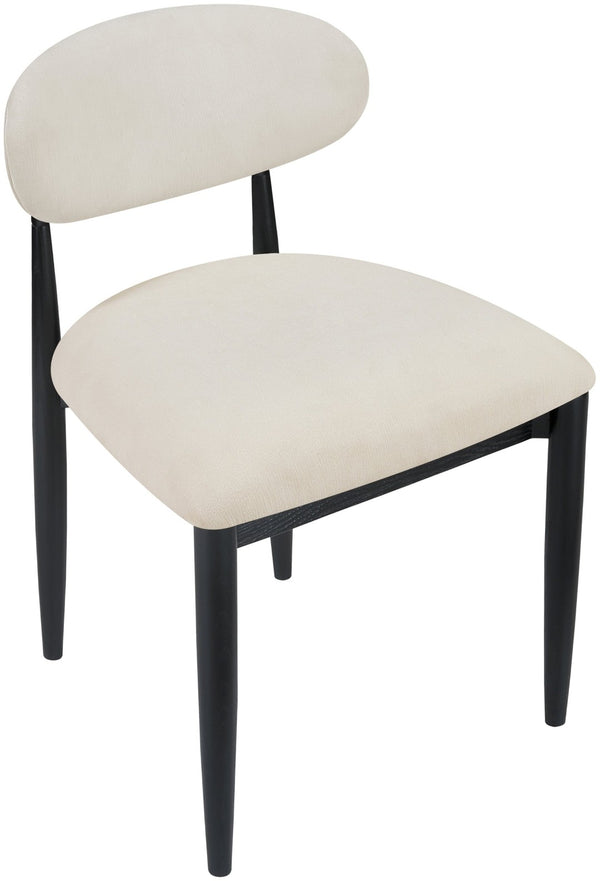 Meridian Furniture Riccio Performance Upholstered Dining Chair Solid Ash Frame Matte Black Accents 11025Cream-SC