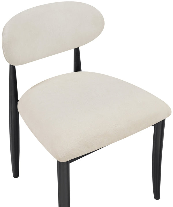 Meridian Furniture Riccio Performance Upholstered Dining Chair Solid Ash Frame Matte Black Accents 11025Cream-SC