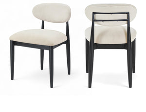 Meridian Furniture Riccio Performance Upholstered Dining Chair Solid Ash Frame Matte Black Accents 11025Cream-SC