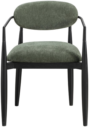 Meridian Furniture Riccio Olive Polyester Arm Chair with Ash Wood Frame for Modern Dining Rooms 11025Olive-AC