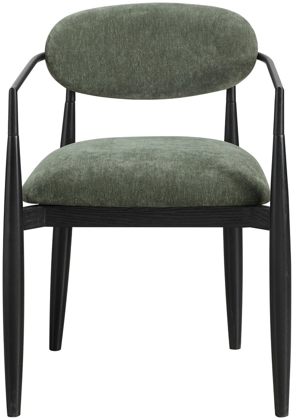 Meridian Furniture Riccio Olive Polyester Arm Chair with Ash Wood Frame for Modern Dining Rooms 11025Olive-AC