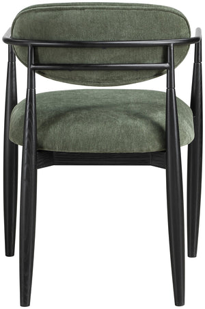 Meridian Furniture Riccio Olive Polyester Arm Chair with Ash Wood Frame for Modern Dining Rooms 11025Olive-AC