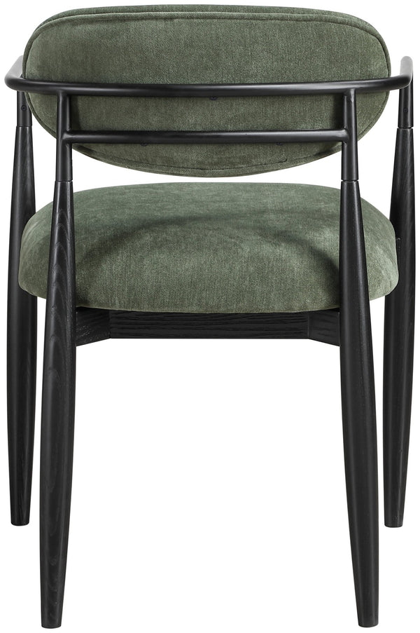 Meridian Furniture Riccio Olive Polyester Arm Chair with Ash Wood Frame for Modern Dining Rooms 11025Olive-AC