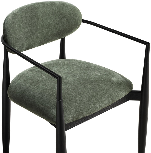 Meridian Furniture Riccio Olive Polyester Arm Chair with Ash Wood Frame for Modern Dining Rooms 11025Olive-AC