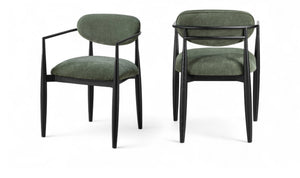 Meridian Furniture Riccio Olive Polyester Arm Chair with Ash Wood Frame for Modern Dining Rooms 11025Olive-AC