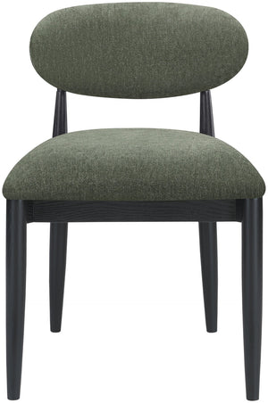 Meridian Furniture Riccio Olive Performance Fabric Dining Chair with Ash Frame and Matte Black Accents 11025Olive-SC