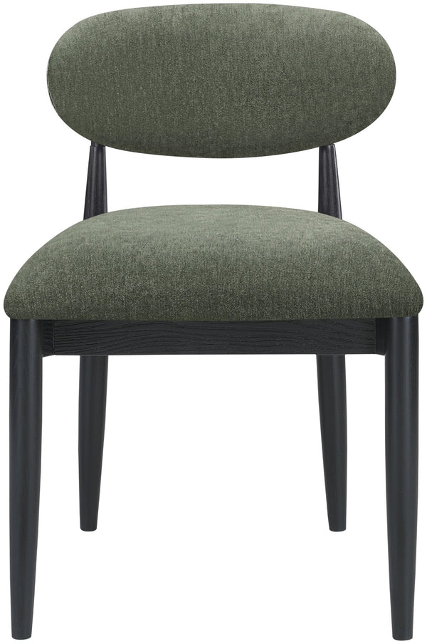 Meridian Furniture Riccio Olive Performance Fabric Dining Chair with Ash Frame and Matte Black Accents 11025Olive-SC