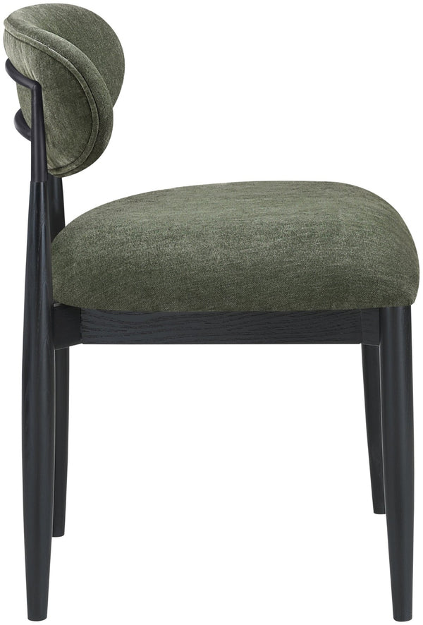 Meridian Furniture Riccio Olive Performance Fabric Dining Chair with Ash Frame and Matte Black Accents 11025Olive-SC