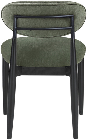 Meridian Furniture Riccio Olive Performance Fabric Dining Chair with Ash Frame and Matte Black Accents 11025Olive-SC